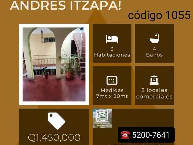 #1055 - Casa para Venta en San Andrés Itzapa - Chimaltenango