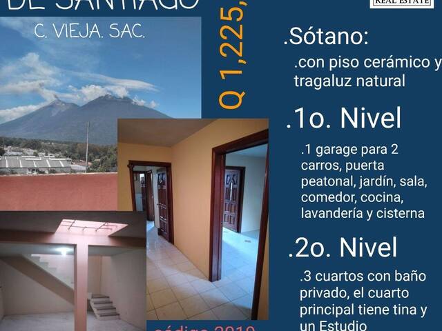 #2019 - Casa para Venta en Ciudad Vieja - Sacatepéquez - 1