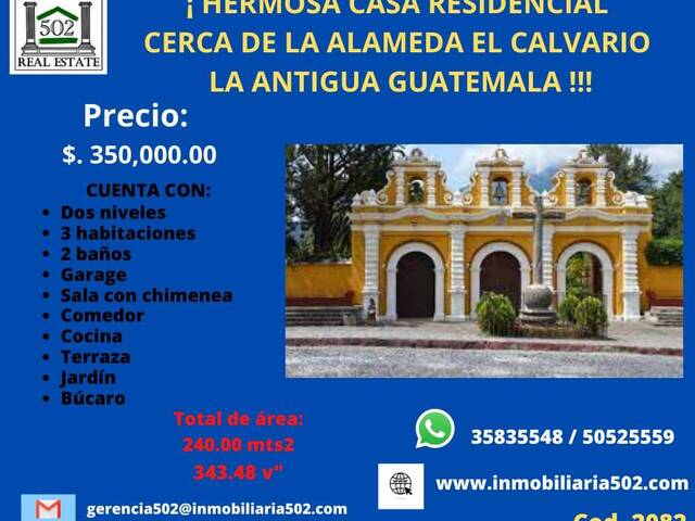 #2082 - Casa para Venta en La Antigua Guatemala - Sacatepéquez - 1