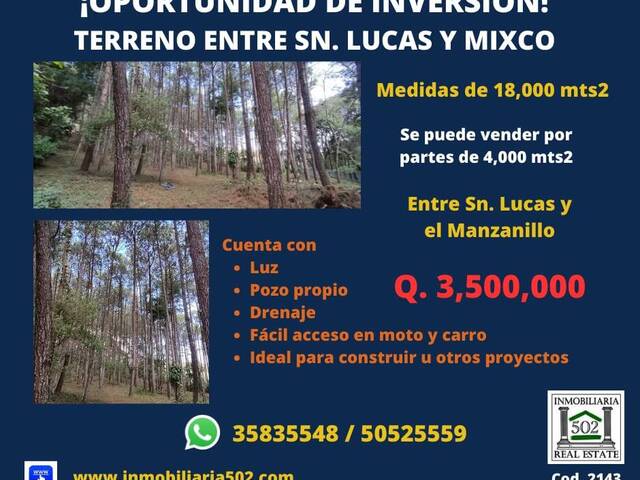 #2143 - Área para Venta en San Lucas Sacatepéquez - Sacatepéquez - 1