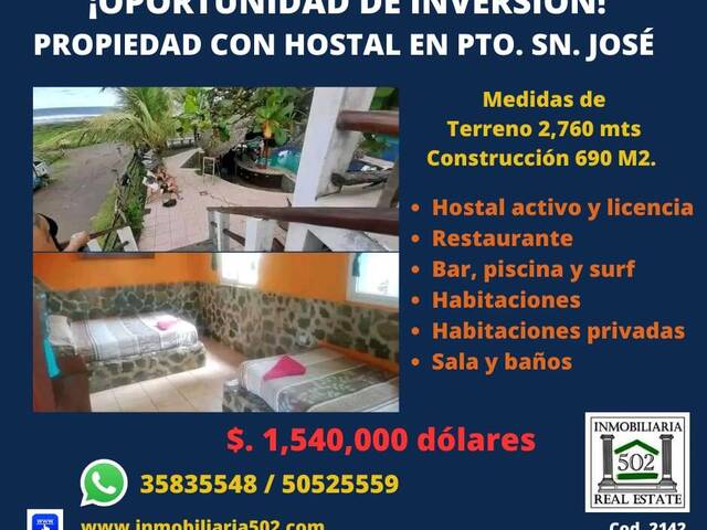 #2142 - Casa para Venta en San José - Escuintla