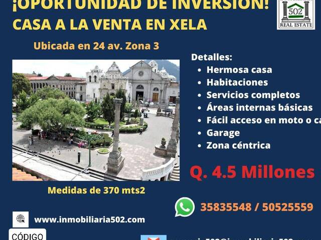 #2144 - Casa para Venta en Quetzaltenango - Quetzaltenango