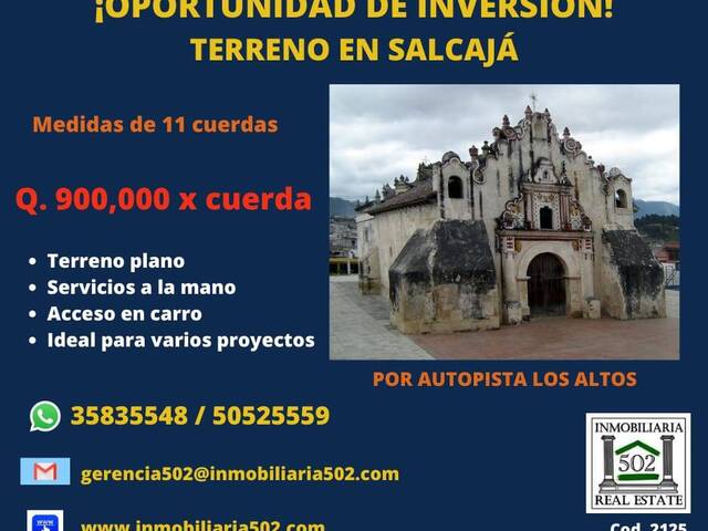 #2125 - Área para Venta en Salcajá - Quetzaltenango - 1